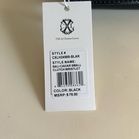 NWT CXL by Christian Lacroix BALI CAVIAR SMALL
CLUTCH WRISTLET Black 8” x 4” - Picture 4 of 9